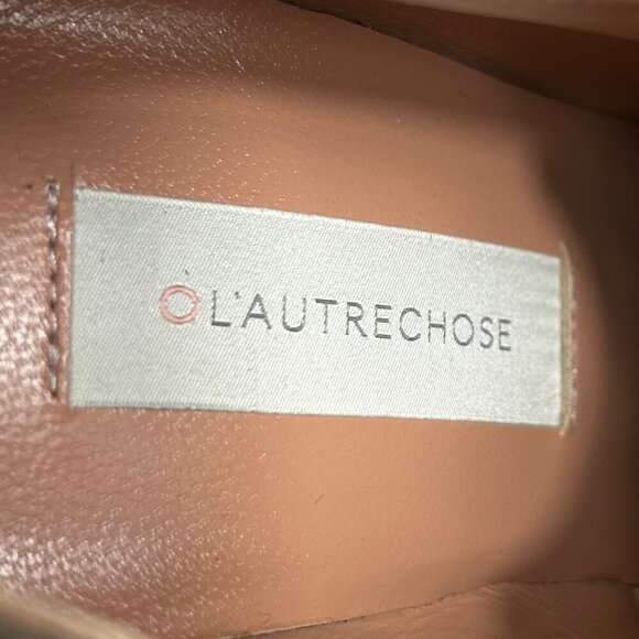 L'Autre Chose Olive, Black Italian Suede Leather Stack Heel Ankle Boot Bootie 36 - Picture 6 of 10